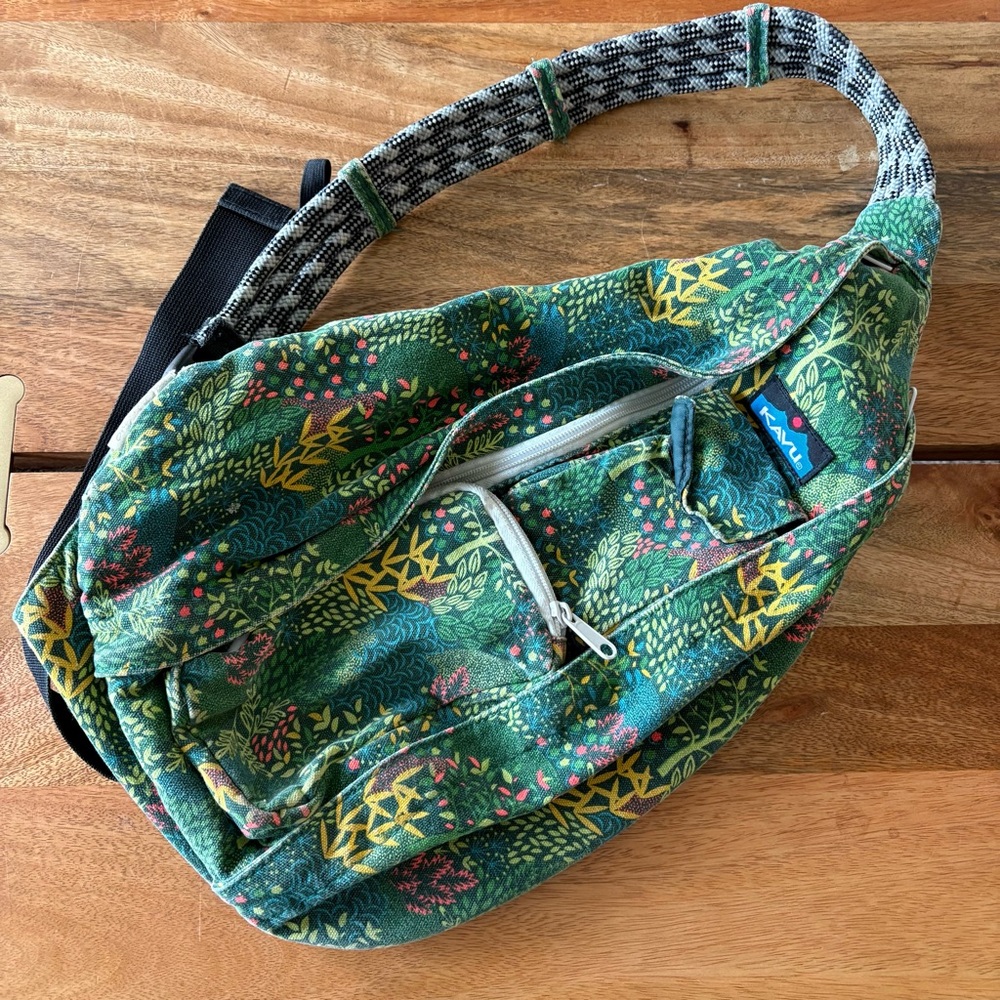 KAVU Green and Yellow Sling Bag